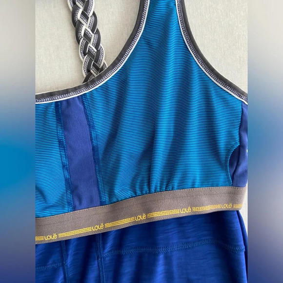 Lole braided T back athletic tank top with shelf bra  Sz L - Picture 6 of 10